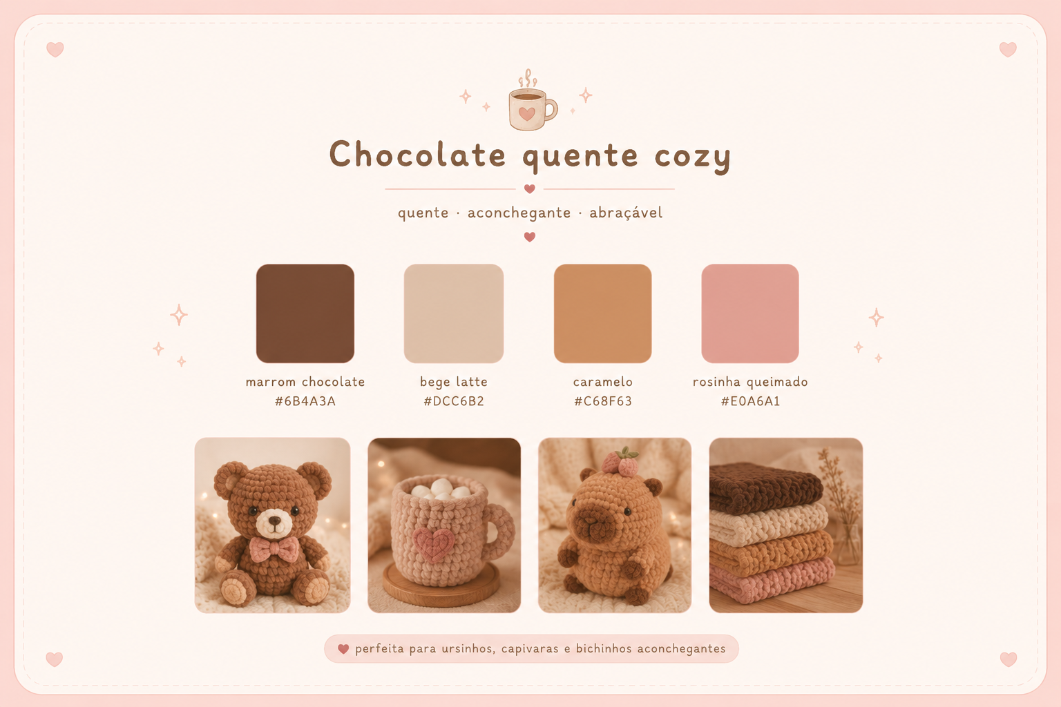 paleta cor amigurumi chocolate