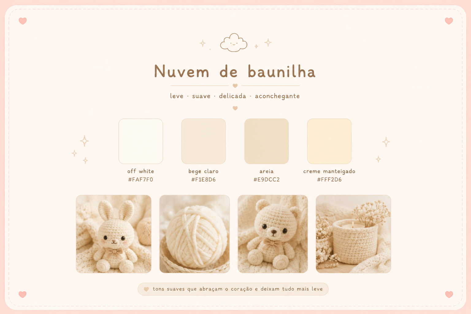 paleta cor amigurumi baunilha